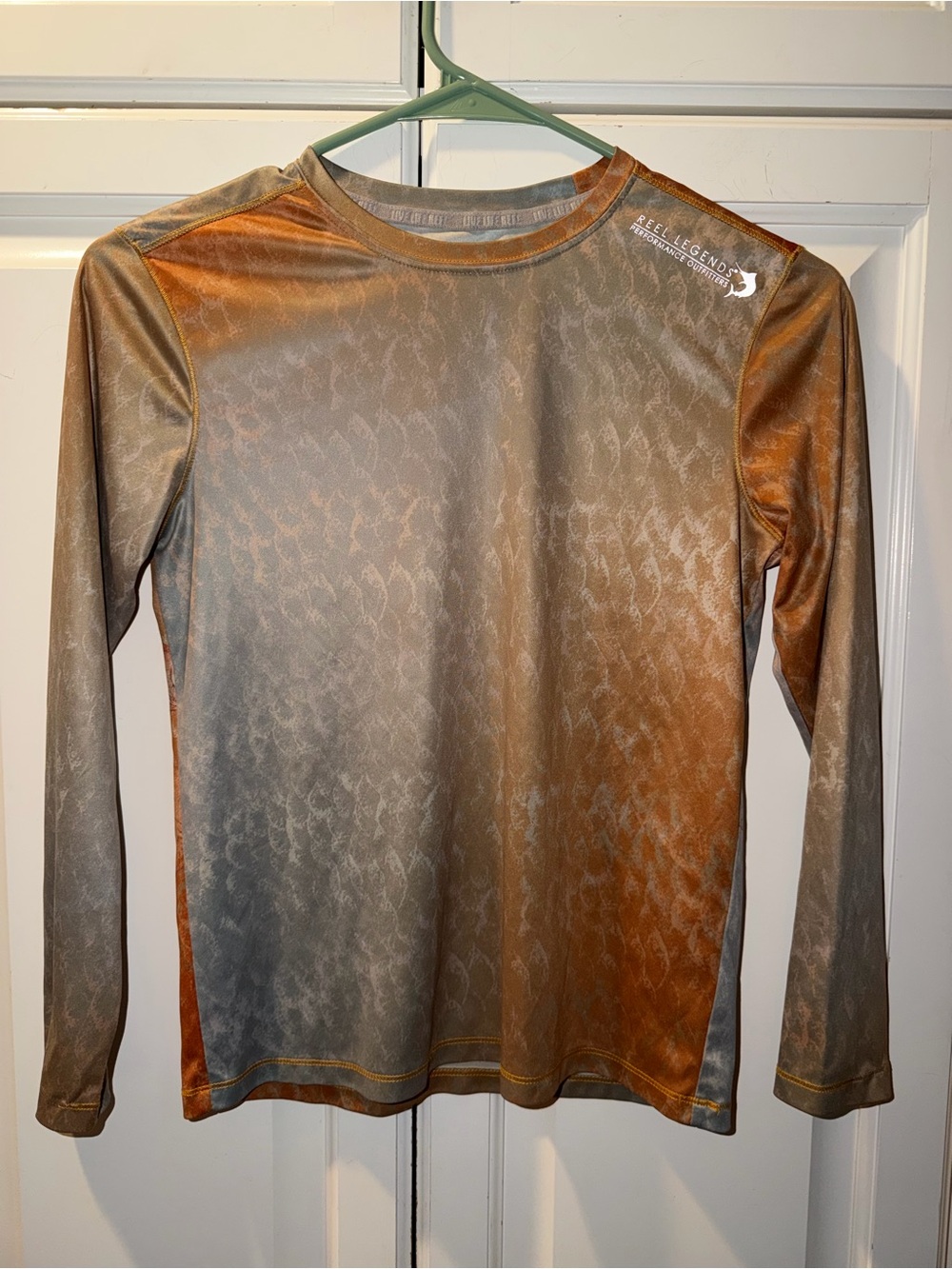 Reel Legends Boys' Long-Sleeve Performance Tee - Brown & Gray